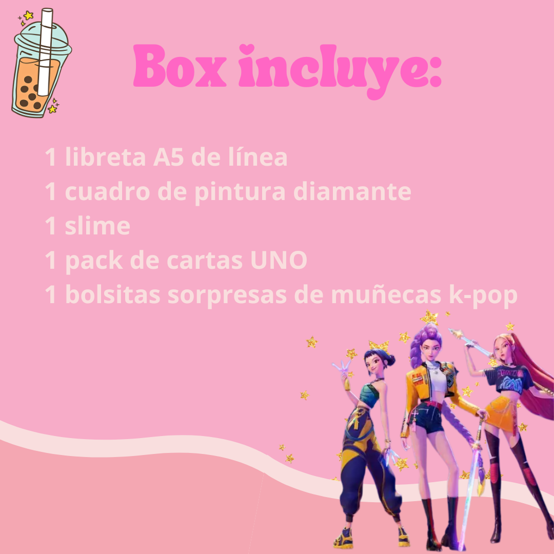 Box Regalo Papelería Huntrix De Las Guerreras Del Kpop Rumi
