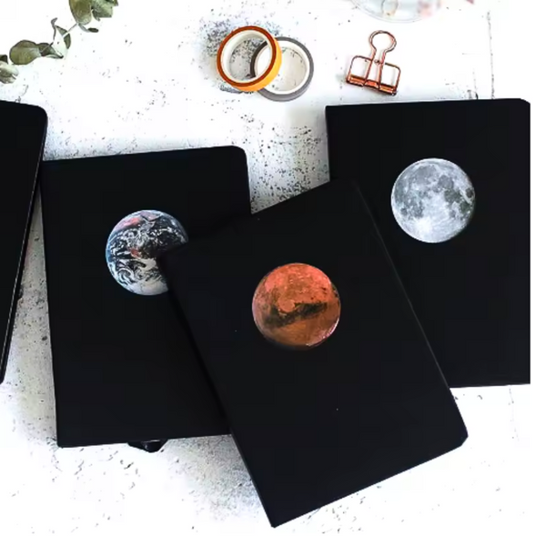 Cuaderno Hojas Negras + 12 Lápices Gel Colores Pasteles