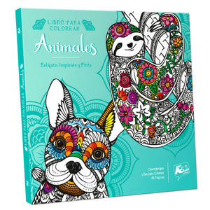Libro Mandala Animales + 12 Plumones Doble Punta Fina/gruesa