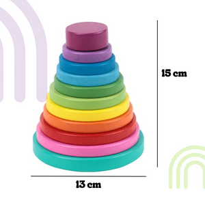 Torre Apilable Madera 2 En 1 Tangrama Montessori