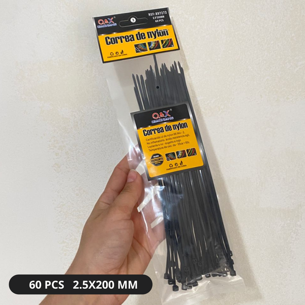 Amarras Plásticas De Nylon 2.5mm X 200mm Pack 60 Unid