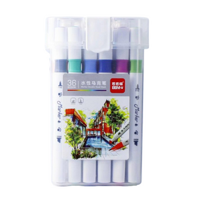 Set 36 Plumones Doble Punta Profesionales Para Artes