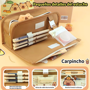 Estuche Grande Capibara Diseño Kawaii Multifuncional
