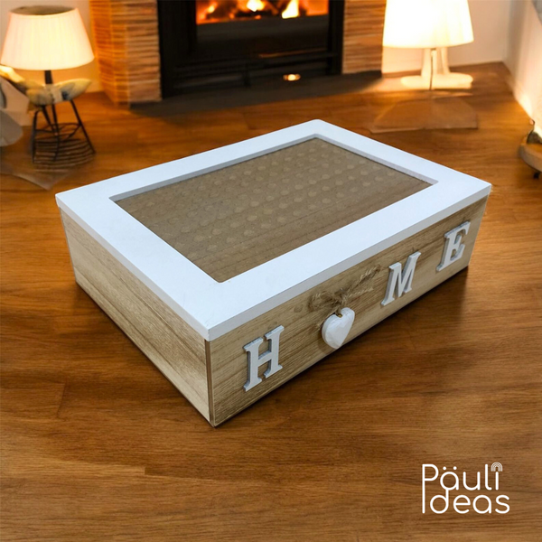 Caja Organizadora De Madera Para Té Con 6 Compartimientos