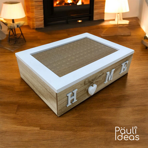 Caja Organizadora De Madera Para Té Con 6 Compartimientos