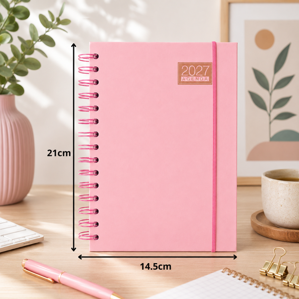Agenda 2027 A5 Anillada Tapa Dura Planificador Diario Kawaii