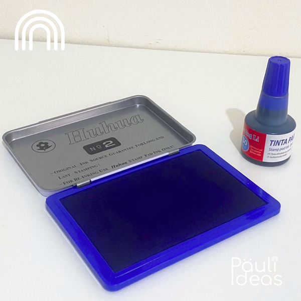 Set Almohadilla Huellero + Tinta Azul 30ml