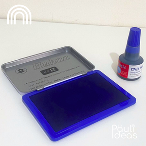 Set Almohadilla Huellero + Tinta Azul 30ml