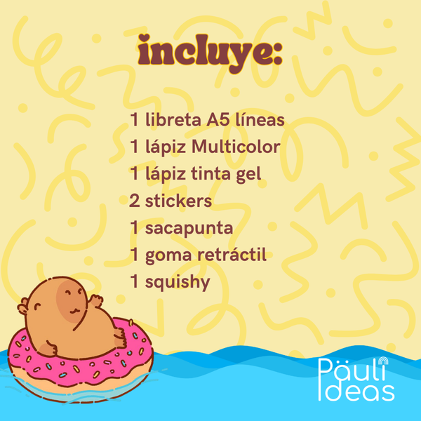 Papelería Capibara Box Medium Capybara Kawaii