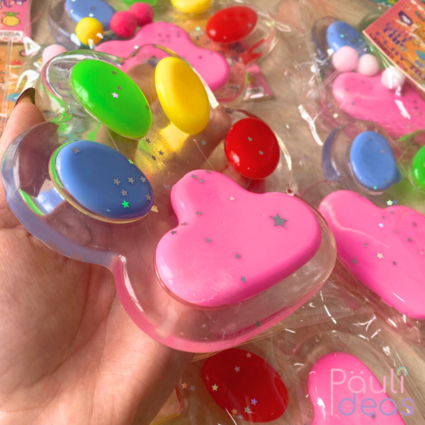 Squishy Patita Gato Grande 13cm Pegajosa Con Luz Led