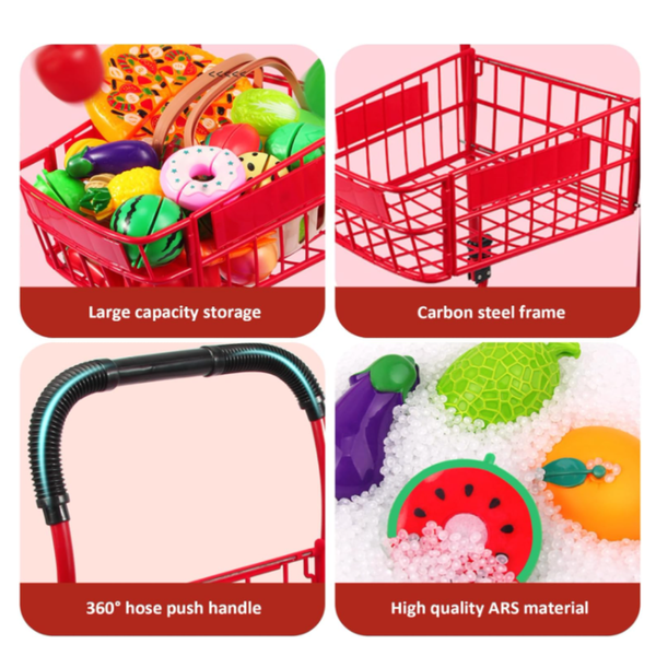 Juguete Carrito De Supermercado Para Niños Con Accesorios