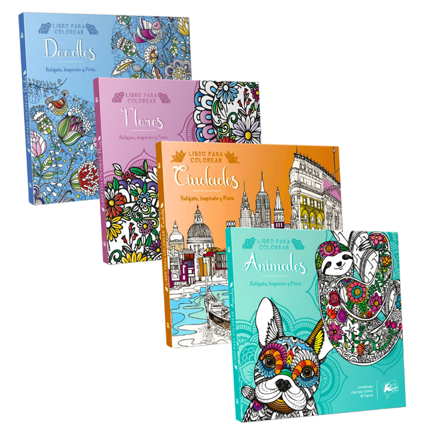 Set de 4 Libros Mandalas para Colorear