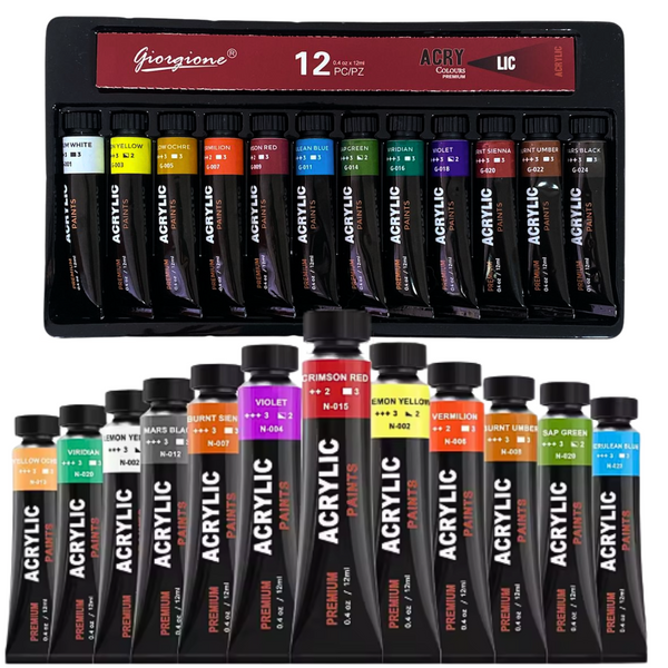 Pintura Acrílica Set De 12 Colores De Alta Calidad