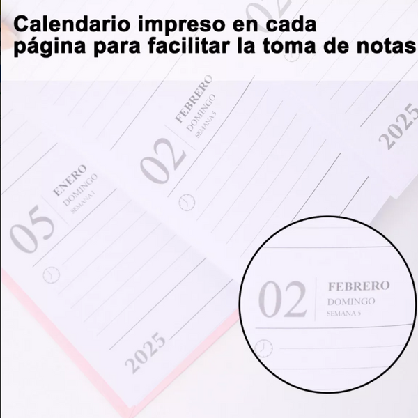 Agenda 2025 En Colores Pastel Diseño Kawaii 22 X 15 Cm