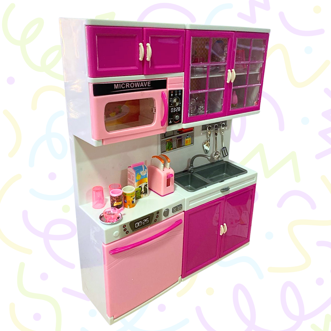 Cocina Para Muñecas Barbies De 30cm Luz Sonido