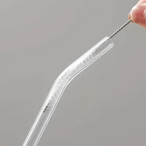 Set De 4 Bombillas Pajillas De Vidrio + 1 Cepillo