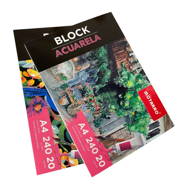 Block Para Acuarela A4 Croquera 240gsm 20 Hojas