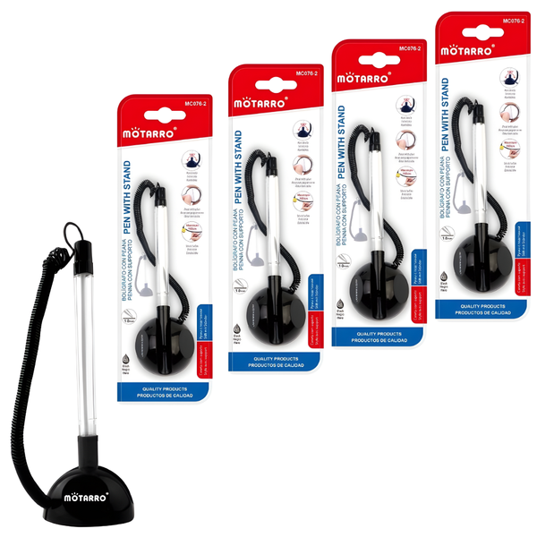 Pack De 4 Bolígrafos Con Base Adhesiva Para Escritorio