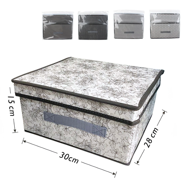 Caja Organizadora De Tela Con Tapa Para Ropa 30x28x15 Cm