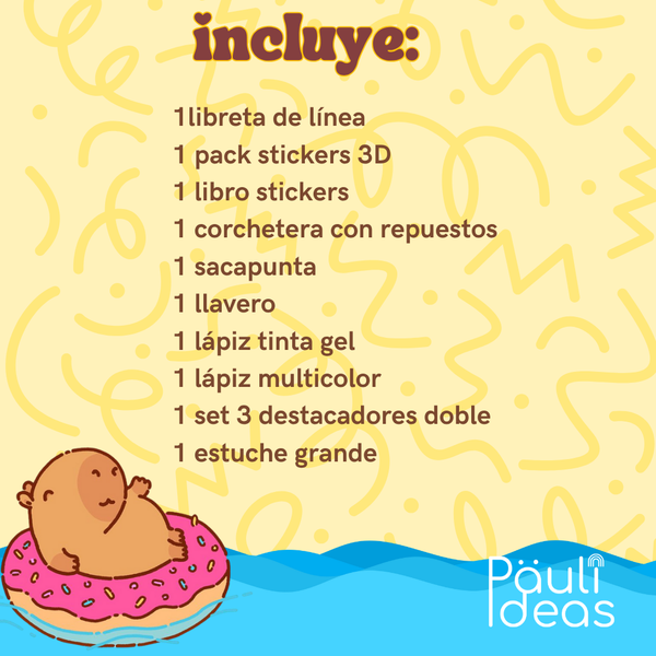 Papelería Capibara Kawaii Box De Regalo Capybara Tamaño Xl