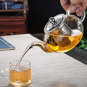 Tetera Borosilicato de Vidrio Transparente Con Infusor 800 ml