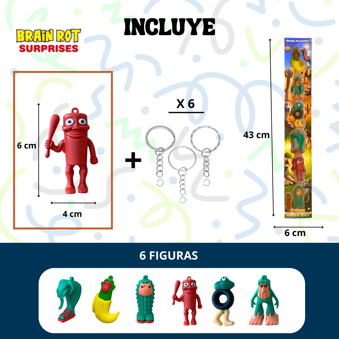 Brainrot Set 6 Figuras Tralalero Tralala Tun Tun Tun Sahur