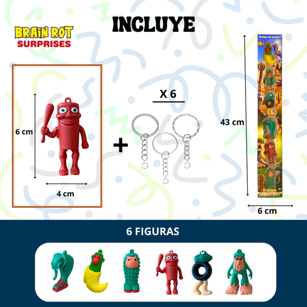 Brainrot Set 6 Figuras Tralalero Tralala Tun Tun Tun Sahur