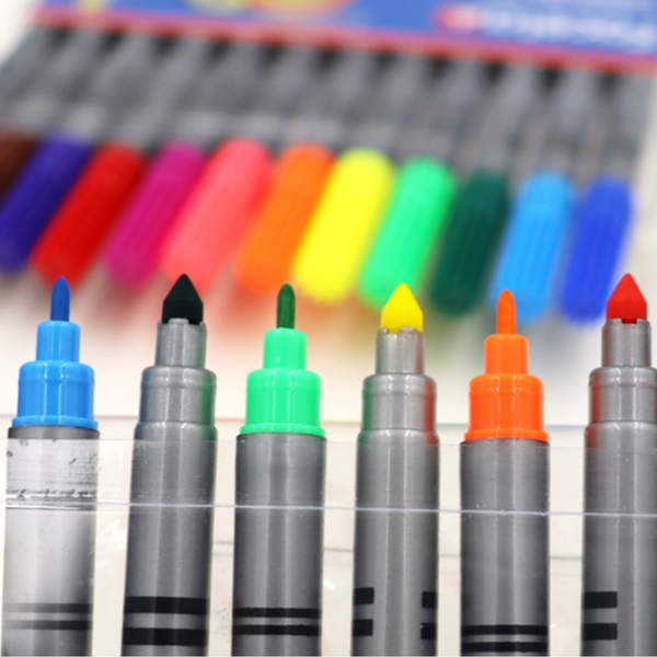 Libro Mándala Fauna + 12 Plumones Doble Punta Fina/gruesa