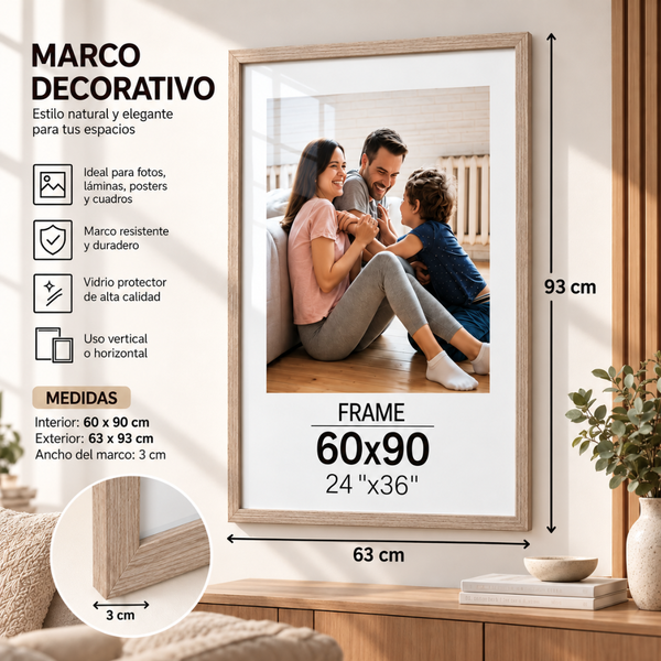 Marco Para Foto 60x90 Cm Cuadro Portarretrato