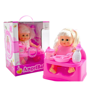Muñeca Bebé Interactiva Con Silla De Comer Y Accesorios