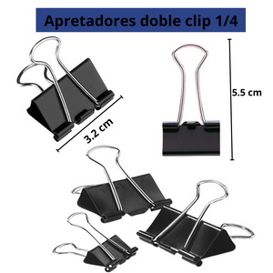 Sujetapapeles Metálicos Binder Clips Color Negro Pack 24