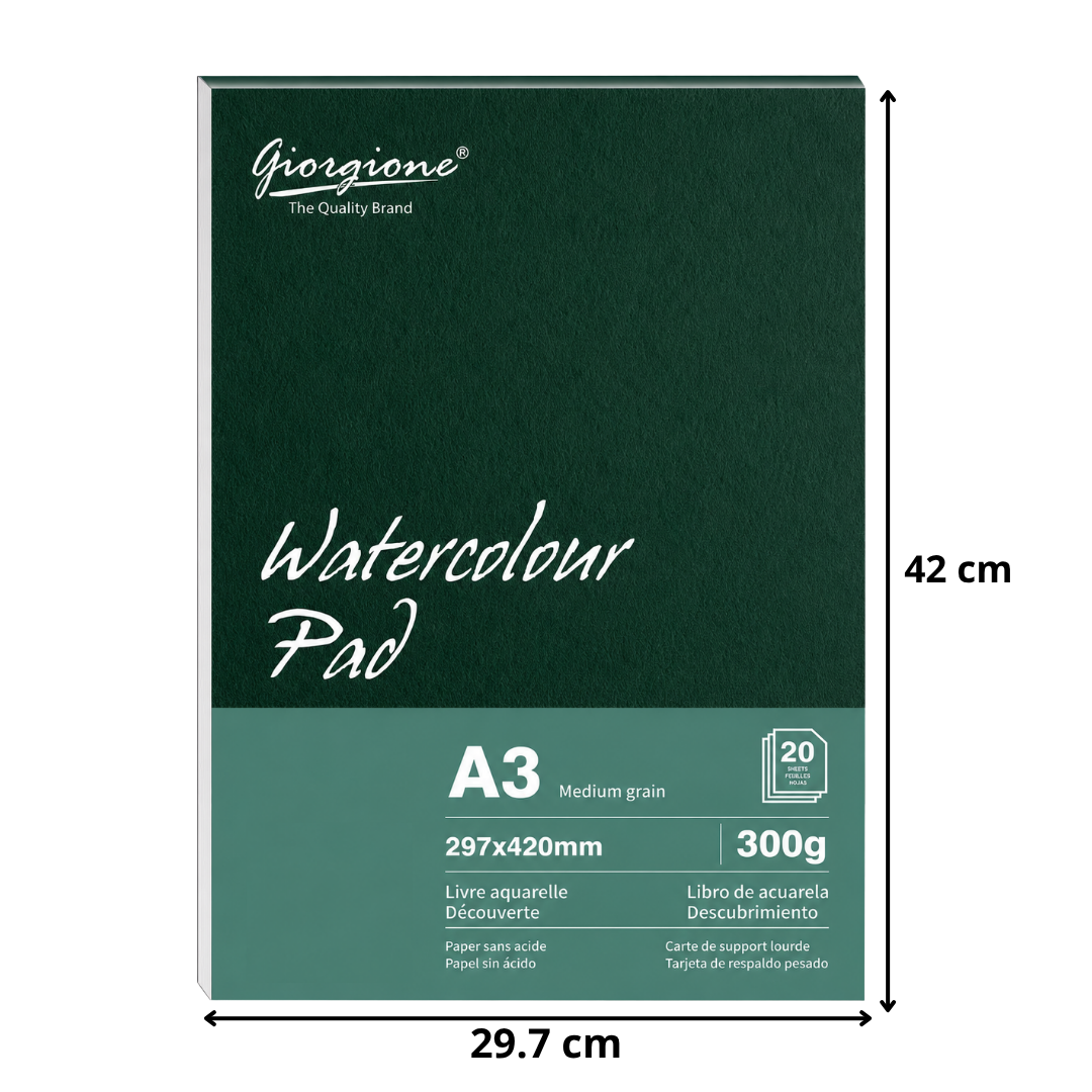 Croquera Block para Acuarela A3 300gsm con Algodón