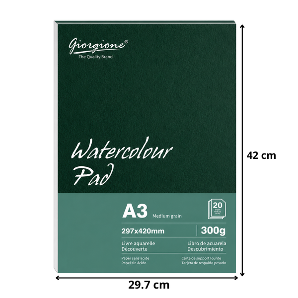 Croquera Block para Acuarela A3 300gsm con Algodón