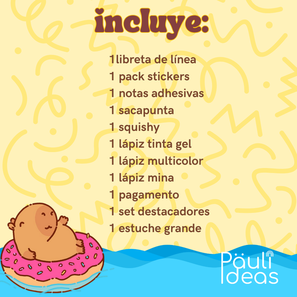 Papelería Capibara Kawaii Box De Regalo Capybara Tamaño Xl