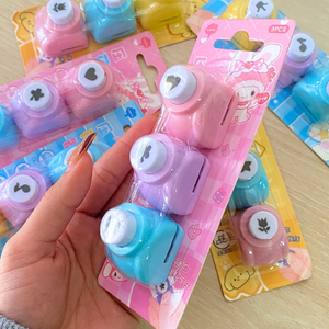 Mini Perforadoras Con Formas Y Diseño Kawaii Pack De 3