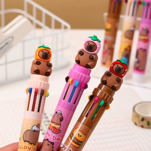 Lapiz Pasta Capybara de 10 colores en 1