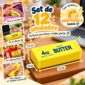 Juguete Squishy Antiestrés Mantequilla Butter Set 12 Unidades