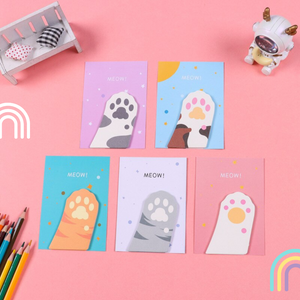 Notas Adhesivas de Patita de Gato Kawaii Set de 3