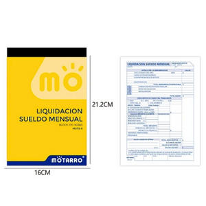 Talonario Liquidación De Sueldo Registro Mensual