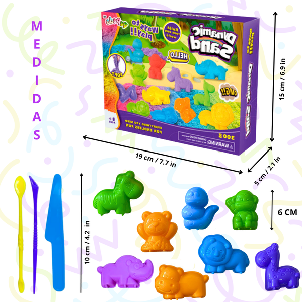Kit De Arena Mágica Con Moldes Y Herramientas Para Niños