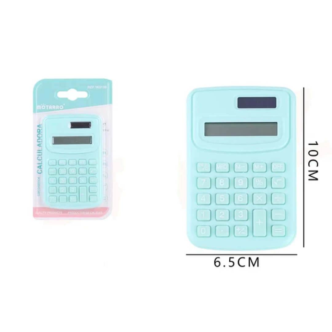 Mini Calculadora De Bolsillo Kawaii Colores Pasteles