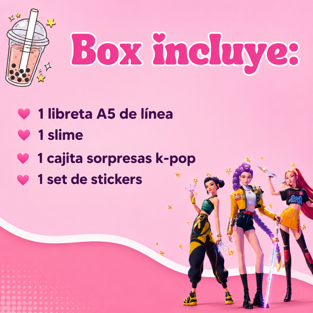 Box Regalo Papelería Huntrix De Las Guerreras Del Kpop Rumi