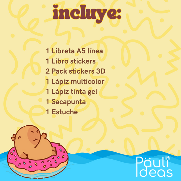 Papelería Capibara Kawaii Box De Regalo Capybara Tamaño L