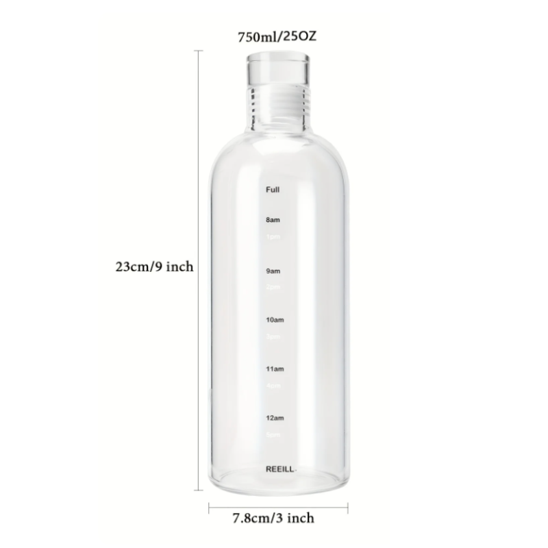 Botella De Vidrio Contenedor Aesthetic Borosilicato 750 Ml