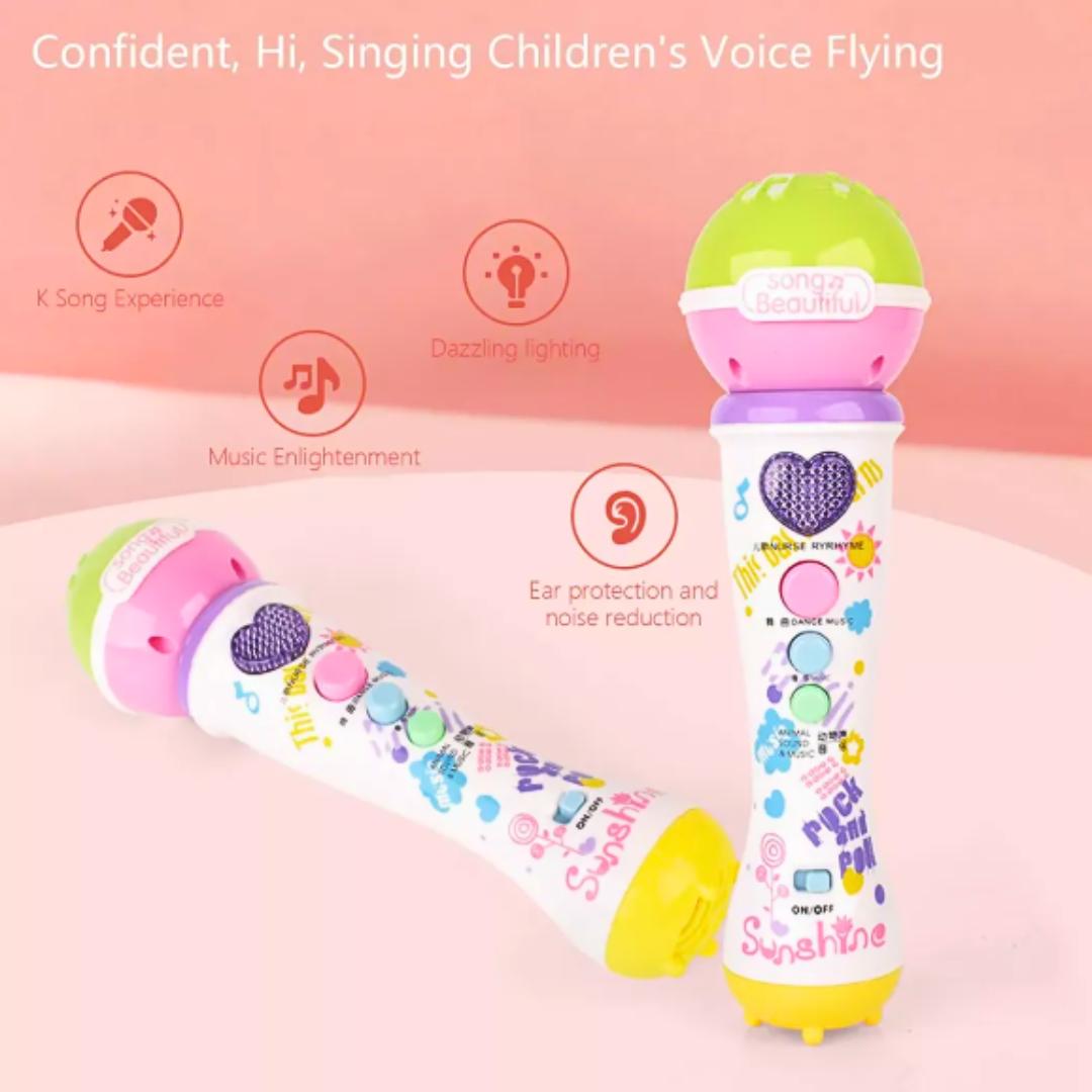 Micrófono Juguete Karaoke Infantil Con Canciones Y Luces