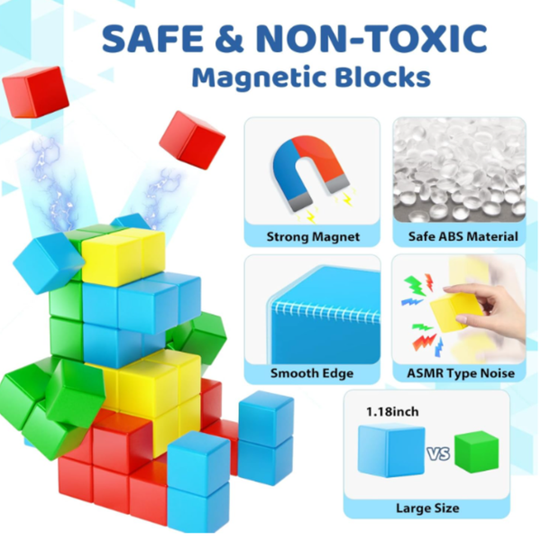 Bloques De Construcción 3d Magnéticos Didáctica Para Niños