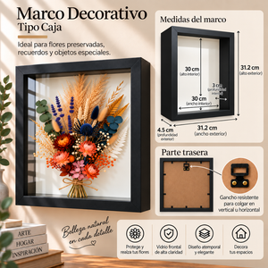 Marco Caja 30x30cm Para Fotos Decoración Con Profundidad