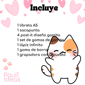 Box Papelería Kawaii - Set De Papelería Y Accesorios Kawaii