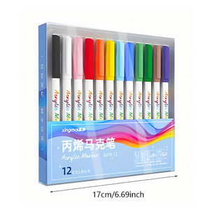 Plumones Acrílicos 12 Colores Para Toda Superficie