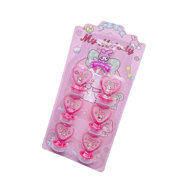 Set Timbres Sellos Diy Kawaii Kuromi My Melody Cinnamonroll